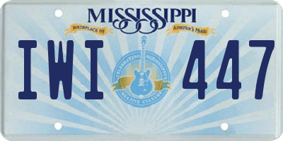MS license plate IWI447