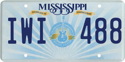 MS license plate IWI488