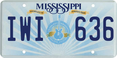 MS license plate IWI636