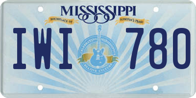 MS license plate IWI780