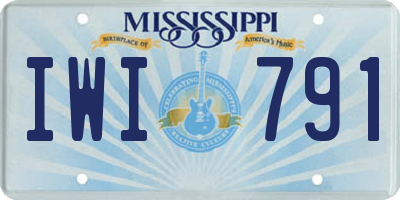 MS license plate IWI791