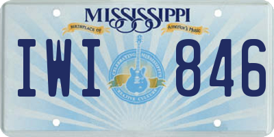 MS license plate IWI846