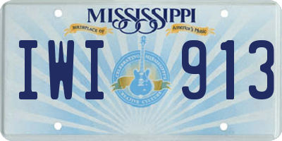 MS license plate IWI913