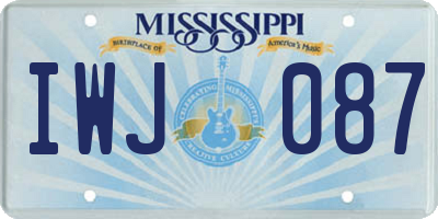 MS license plate IWJ087