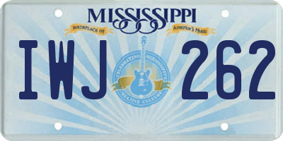 MS license plate IWJ262