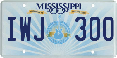 MS license plate IWJ300