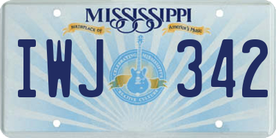 MS license plate IWJ342
