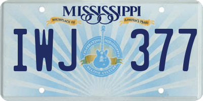 MS license plate IWJ377