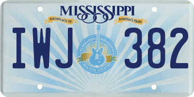 MS license plate IWJ382
