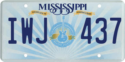 MS license plate IWJ437
