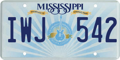 MS license plate IWJ542