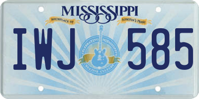 MS license plate IWJ585
