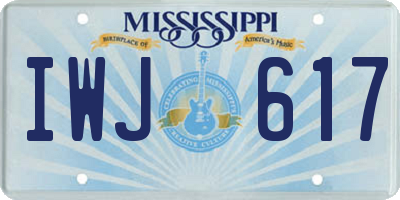MS license plate IWJ617
