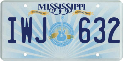 MS license plate IWJ632