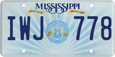 MS license plate IWJ778