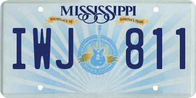 MS license plate IWJ811