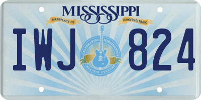 MS license plate IWJ824