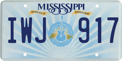 MS license plate IWJ917