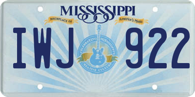 MS license plate IWJ922