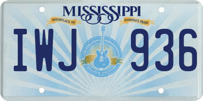 MS license plate IWJ936