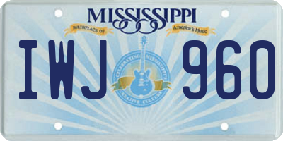 MS license plate IWJ960