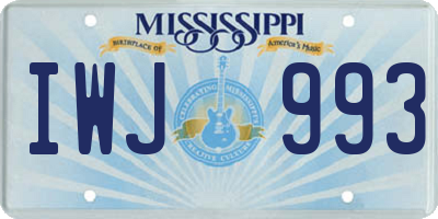 MS license plate IWJ993