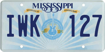 MS license plate IWK127