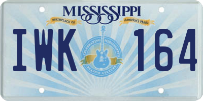 MS license plate IWK164