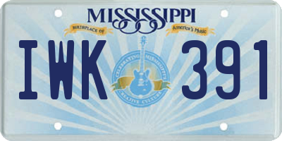 MS license plate IWK391