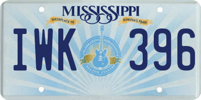 MS license plate IWK396