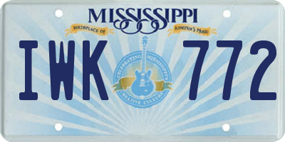 MS license plate IWK772
