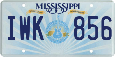 MS license plate IWK856