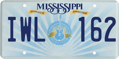 MS license plate IWL162