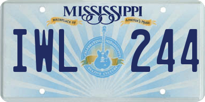 MS license plate IWL244