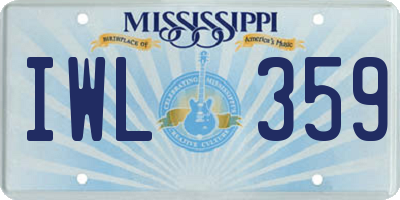 MS license plate IWL359