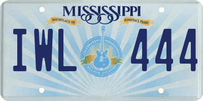 MS license plate IWL444