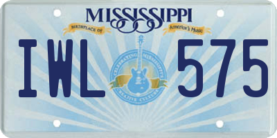 MS license plate IWL575