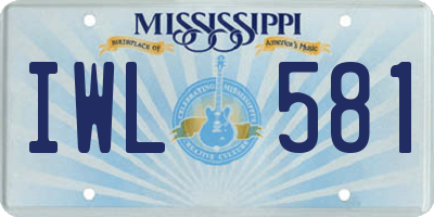 MS license plate IWL581