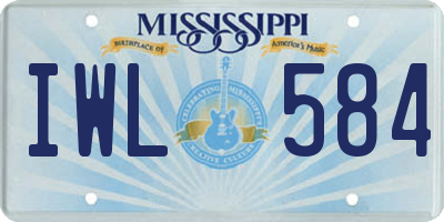 MS license plate IWL584