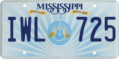 MS license plate IWL725