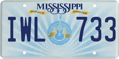 MS license plate IWL733