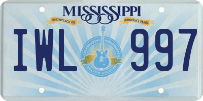 MS license plate IWL997