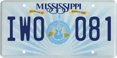 MS license plate IWO081