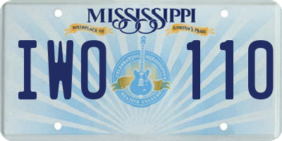 MS license plate IWO110