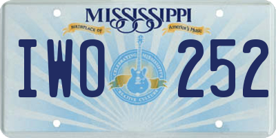 MS license plate IWO252