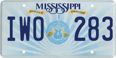 MS license plate IWO283