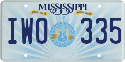 MS license plate IWO335