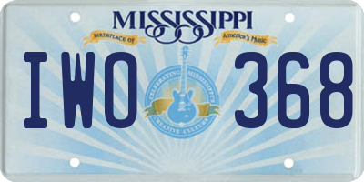 MS license plate IWO368