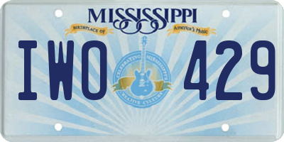MS license plate IWO429