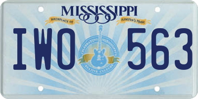MS license plate IWO563